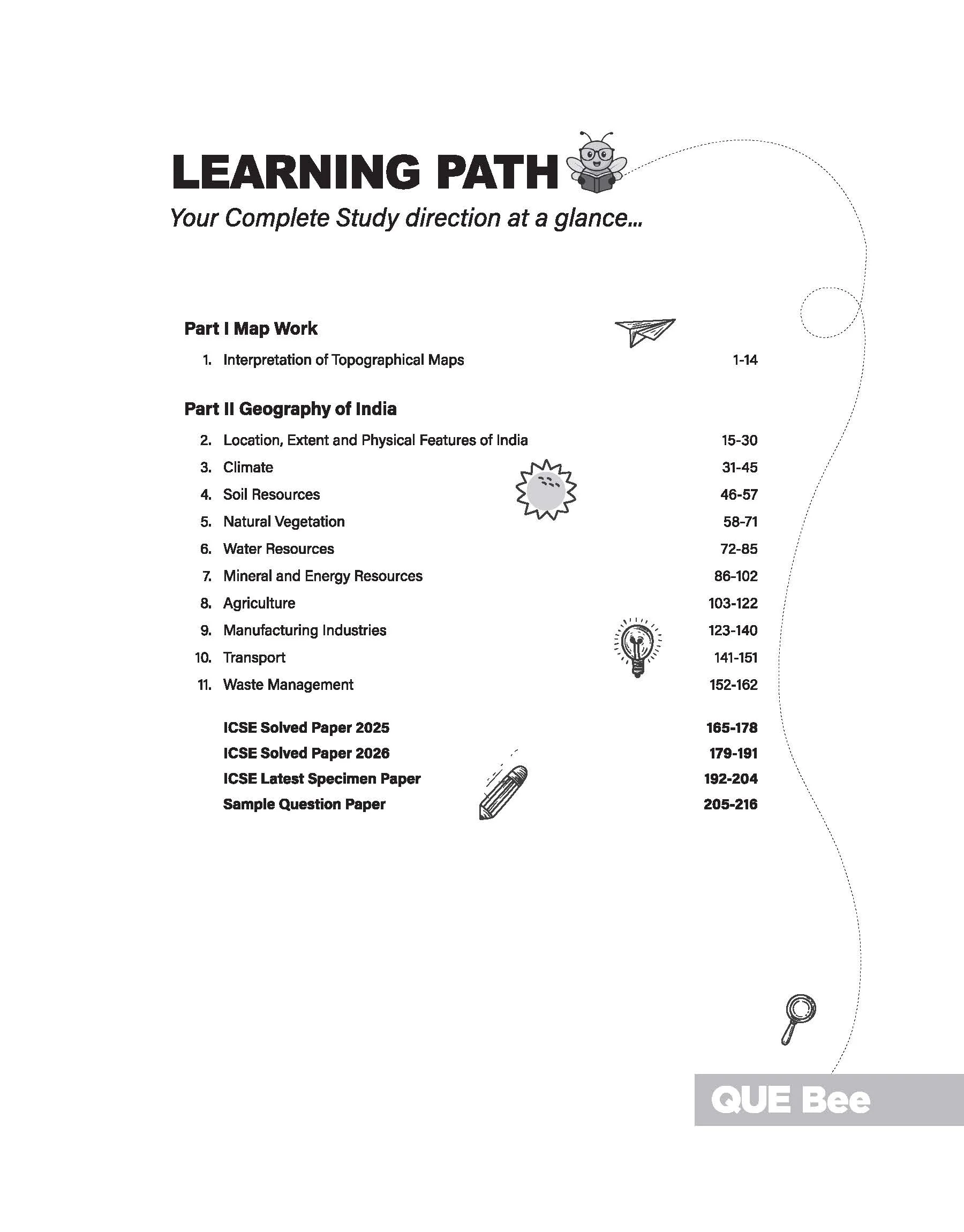 ICSE Geography Class 10 Exam | Quick Theory, Exam Pattern Questions & Sample Papers | As per Latest ICSE Syllabus | Que Bee 2nd Edition - Image 5