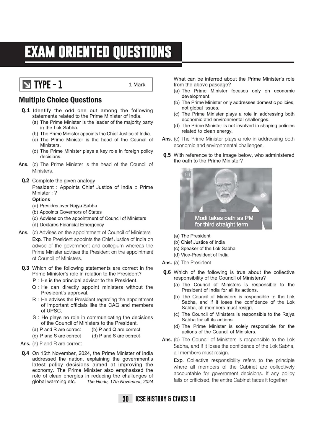 ICSE History & Civics Class 10 Exam | Quick Theory, Exam Pattern Questions & Sample Papers | As per Latest ICSE Syllabus | Que Bee 2nd Edition - Image 10
