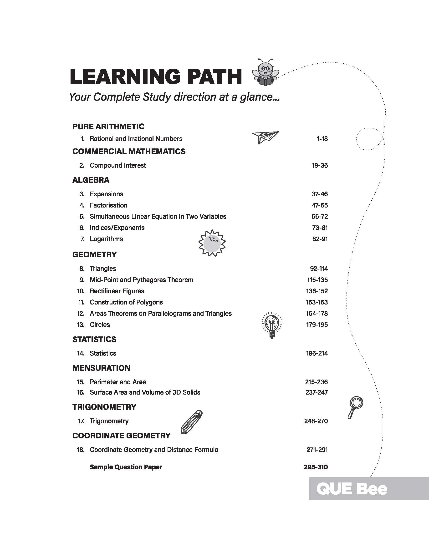 ICSE Mathematics Class 9 Exam Book | Quick Theory, Exam Pattern Questions & Sample Papers | As per Latest ICSE Syllabus | Que Bee 2nd Edition - Image 2