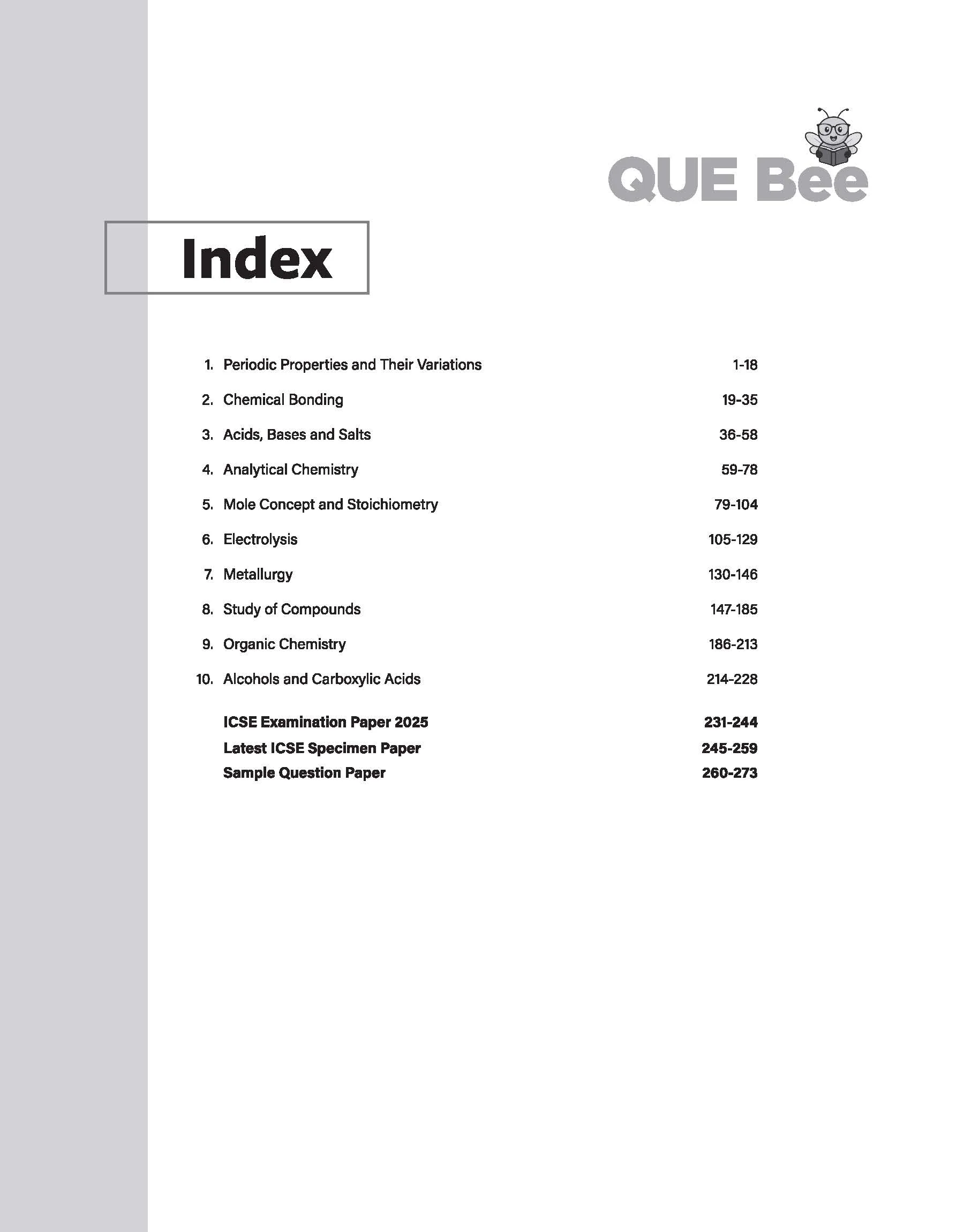 ICSE QUE Bee Chemistry Class 10 Exam 2026 | Quick Theory, Exam Pattern Questions, Speciman & Sample Papers | Key Words Highlighted in Theory & Answer - Image 2
