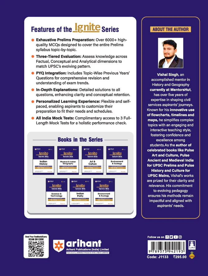 Ignite Topicwise MCQs - Art & Culture for UPSC & State PCS Prelims | 750+ MCQs with Explanations | UPSC Assessment + Past Learning Round | 50+ Direct Hits in Prelims - Image 3