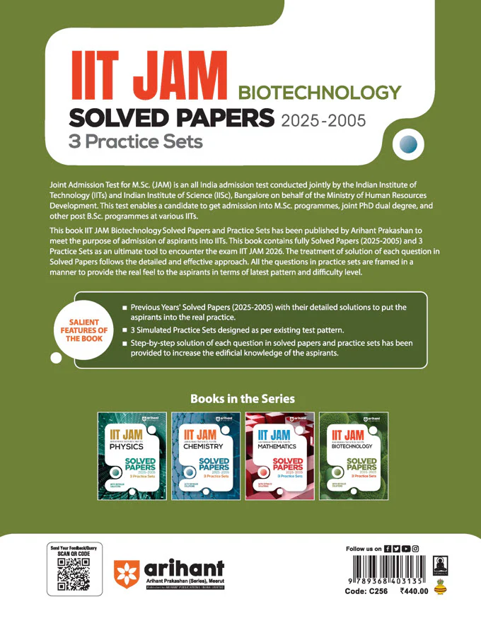 IIT Jam Biotechnology | Solved Papers 2025-2005 & 3 Practice Sets With Detailed  Solutions - Image 2