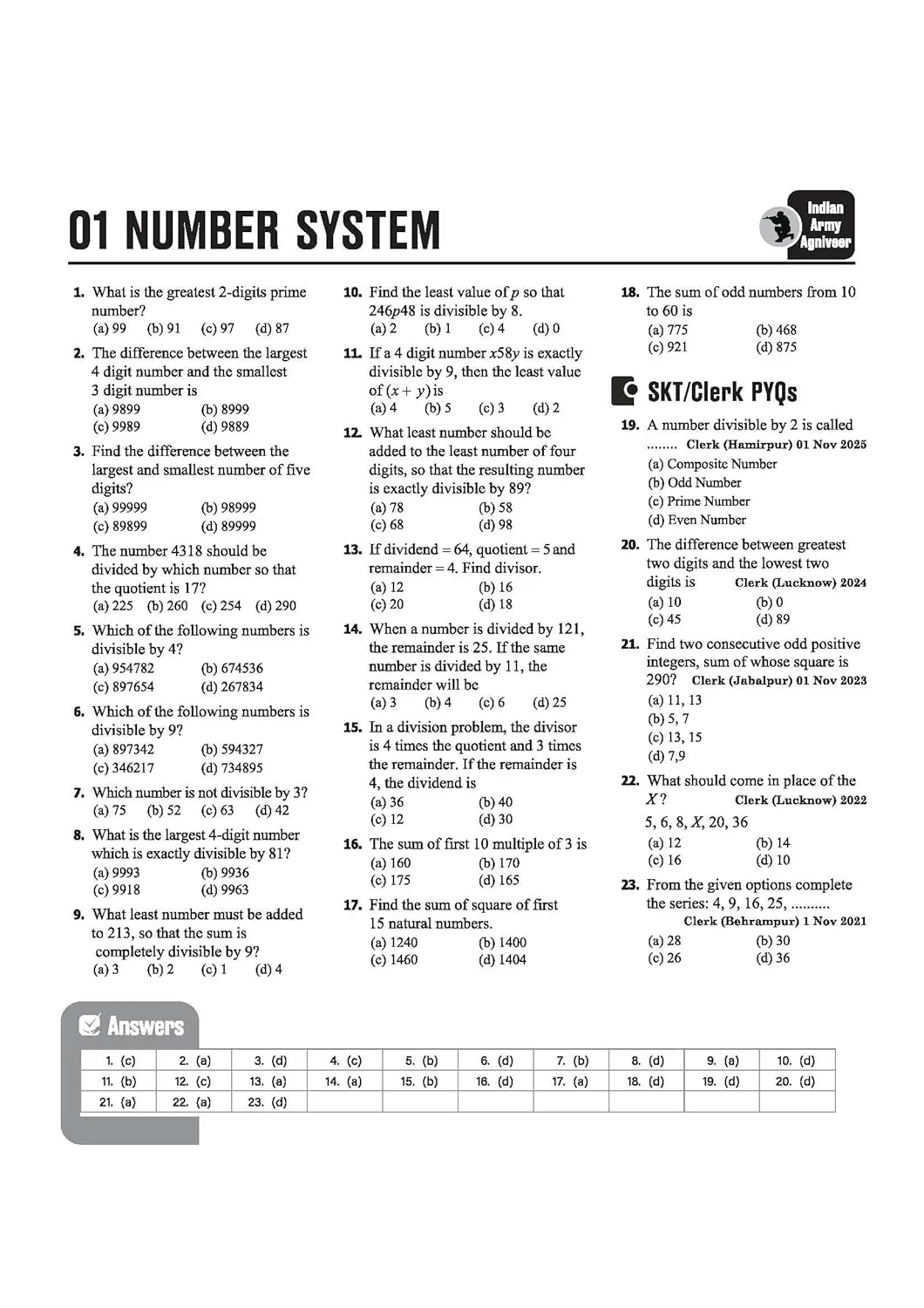 Indian Army Agniveer SKT/Clerk Recruitment Exam | Complete Syllabus Coverage, Chapterwise PYQs, Maths Formulas - Image 5