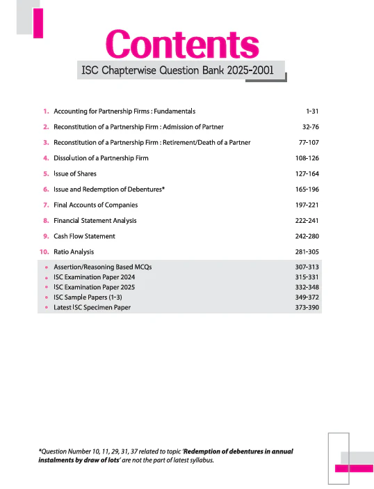 ISC Accounts Class 12 Exam | 25 Years (2025-2001) Chapterwise Question Bank | Key Idea, Concept Enhancer | 3 Sample Question Papers - Image 3