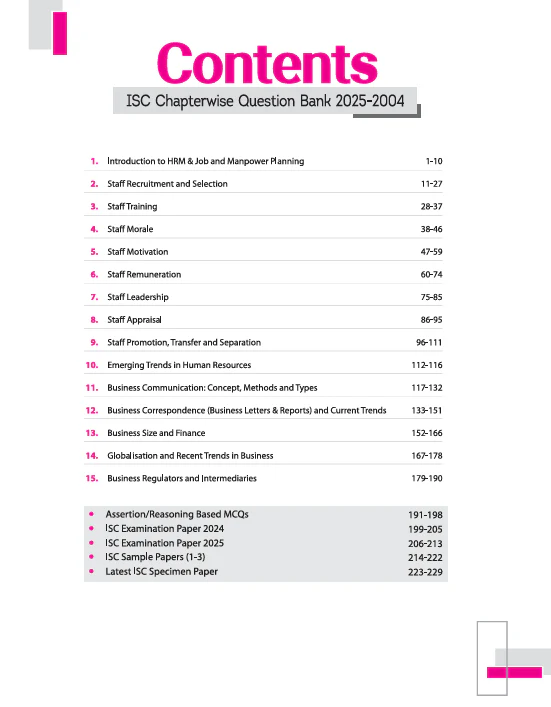 ISC Business Studies Class 12 Exam | 22 Years (2025-2004) Chapterwise Question Bank | Value Points, Concept Enhancer | 3 Sample Question Papers - Image 3