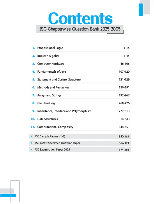 ISC Computer Science Class 12 Exam 2026 | 21 Years (2025-2005) Chapterwise, Topicwise Question Bank | Key Idea, Concept Enhancer with 3 Sample Question Papers - Image 3