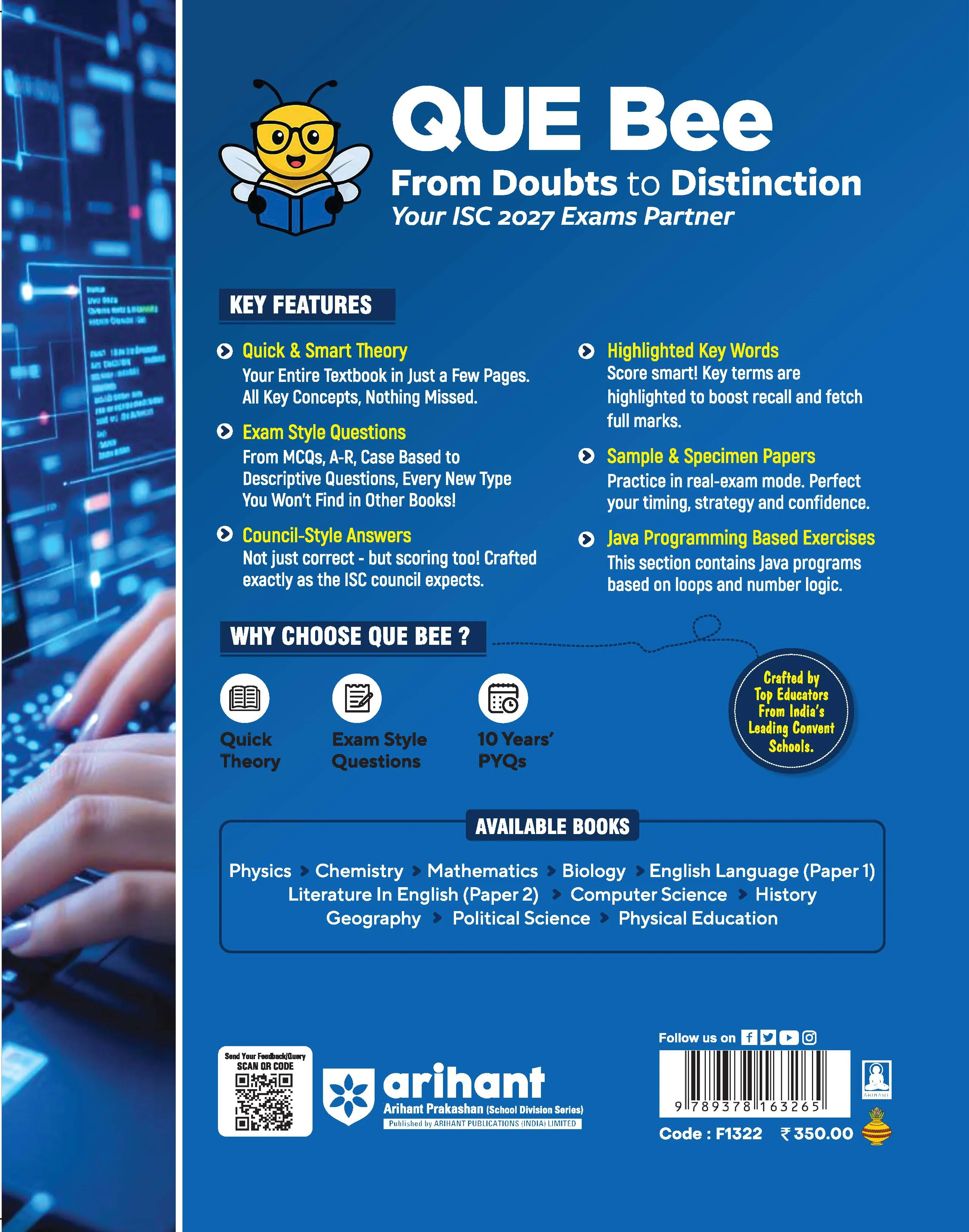 ISC Computer Science  Class 12 Exam | Quick Theory, Exam Pattern Questions & Sample Papers | As per Latest ICSE Syllabus | Que Bee 2nd Edition - Image 11