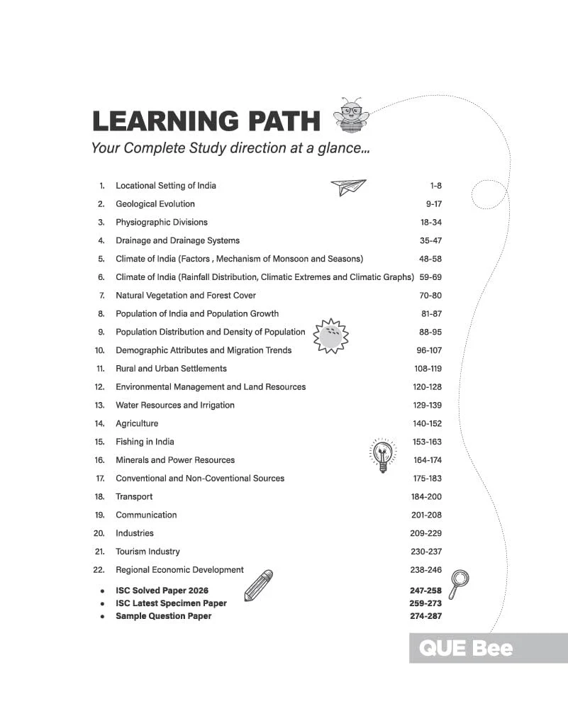 ISC Geography Class 12 Exam | Quick Theory, Exam Pattern Questions & Sample Papers | As per Latest ICSE Syllabus | Que Bee 2nd Edition - Image 5