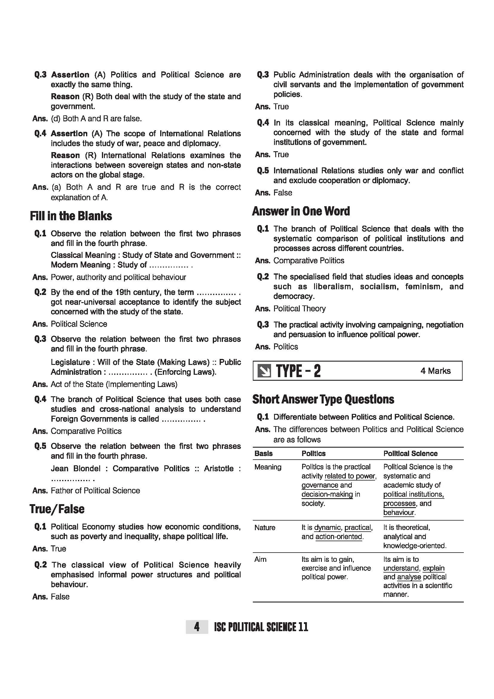 ISC Political Science Class 11 Exam | Quick Theory, Exam Pattern Questions & Sample Papers | As per Latest ICSE Syllabus | Que Bee 2nd Edition - Image 6