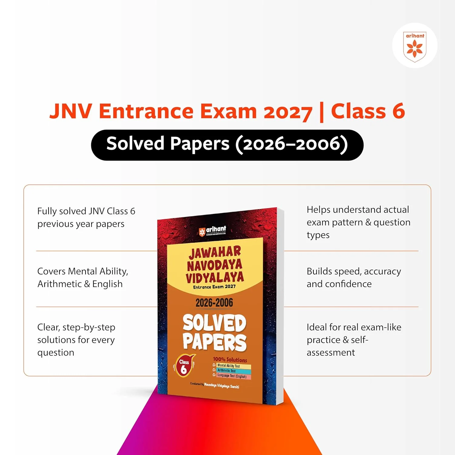 Jawahar Navodaya Vidyalaya Class 6 Entrance Exam 2027 | Solved Papers (2006–2026) 100% Solutions | Mental Ability, Arithmetic & English Language Test | Based on Latest JNVST Exam Pattern | English Medium - Image 2