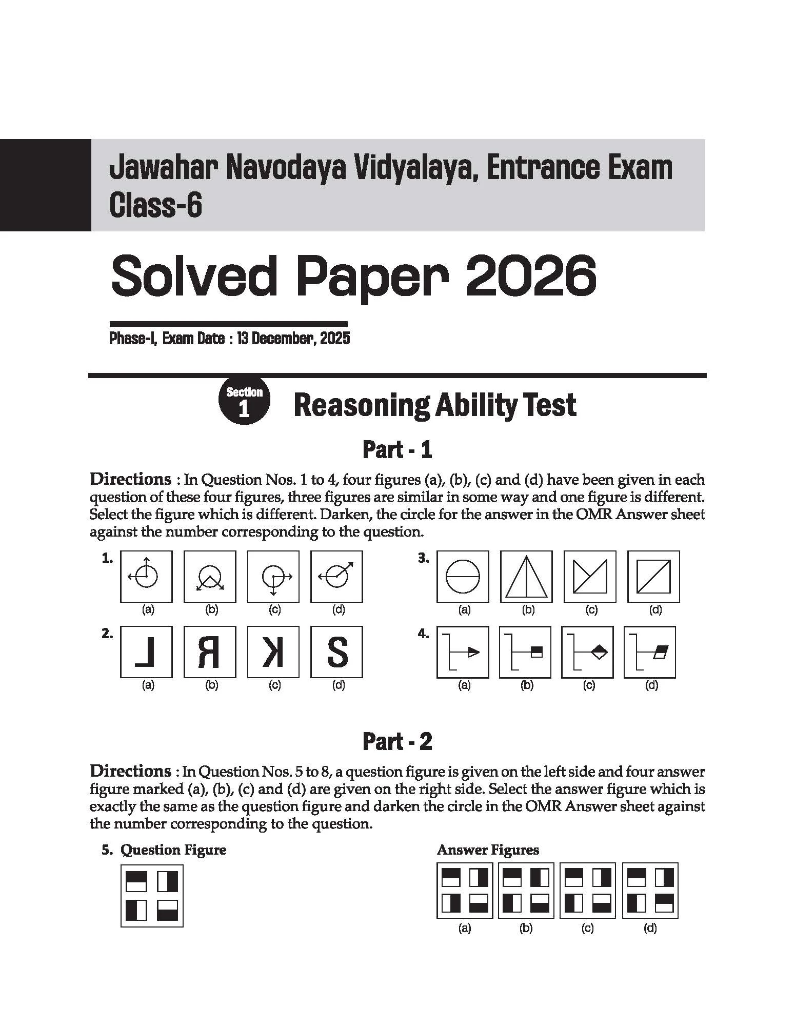 Jawahar Navodaya Vidyalaya Class 6 Entrance Exam 2027 | Solved Papers (2006–2026) 100% Solutions | Mental Ability, Arithmetic & English Language Test | Based on Latest JNVST Exam Pattern | English Medium - Image 4