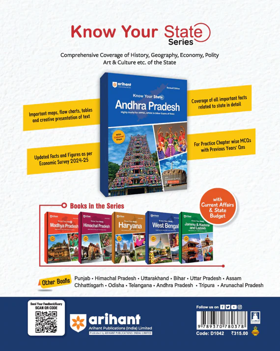 Know Your State Andhra Pradesh (General Knowledge) | With Coloured Map, Practice MCQs, PYQs & Budget 2025-26 | Highly Useful for APPSC, APSSC, & Other Competitive Exams | Revised Edition - Image 2