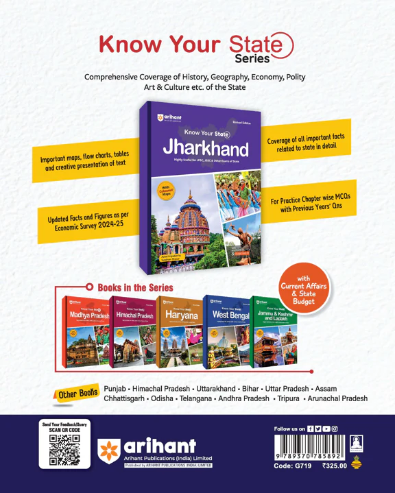 Know Your State Jharkhand (General Knowledge) | With Coloured Map, Practice MCQs, PYQs & Budget 2025-26 | Highly Useful for JPSC, JSSC & Other Competitive Exams | Revised Edition - Image 2