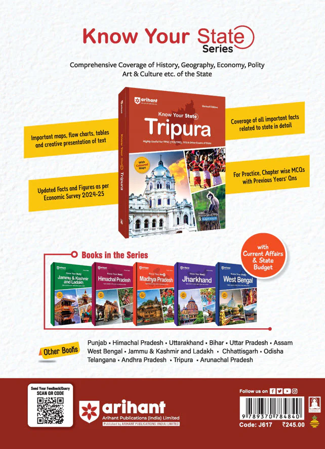 Know Your State Tripura (General Knowledge) | Highly Useful for TPSC (TCS/TPS), TFS, & Other Competitive Exams | With Practice MCQs, PYQs & Budget 2025-26 - Image 2