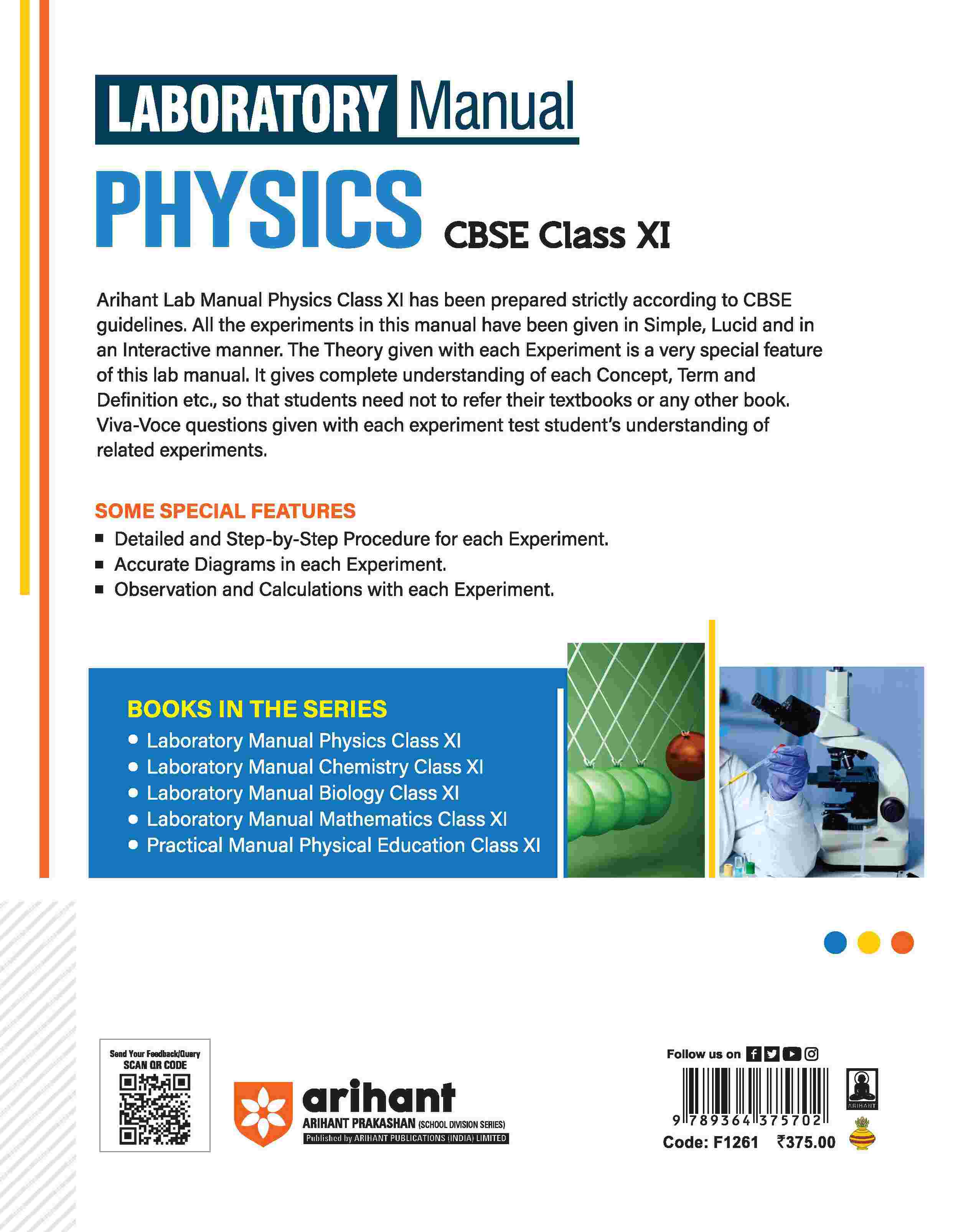 Laboratory Manual Physics for CBSE Class XI (11th) | Complete Practical Book with Experiments, Viva Voce Questions & Answers | NCERT Compliant Lab Book - Image 2