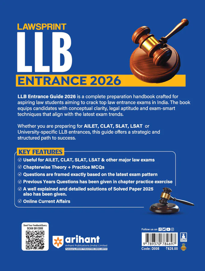 LLB Entrance 2026 LAWSPRINT | Highly Useful for NLU, NLSIU, RMNLU, MNLU,DU, IPU, BHU and Other National Law University | English Medium - Image 4
