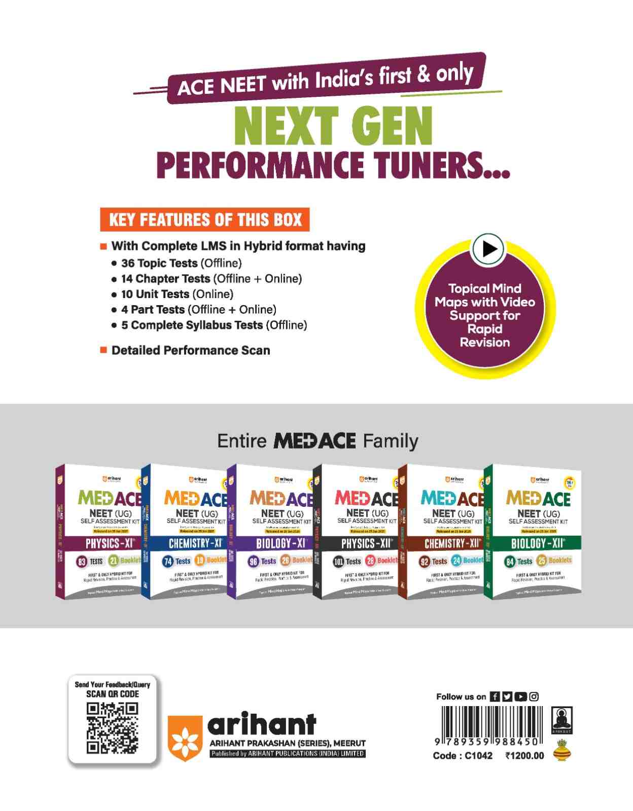 MED ACE NEET (UG) Physics Class XI | Self Assessment Hybrid Kit with 83 Tests & 21 Booklets | Latest NTA Pattern, Rapid Revision, Concept Testing & Performance Analysis | With Topical Mind Maps & Video Support - Image 4