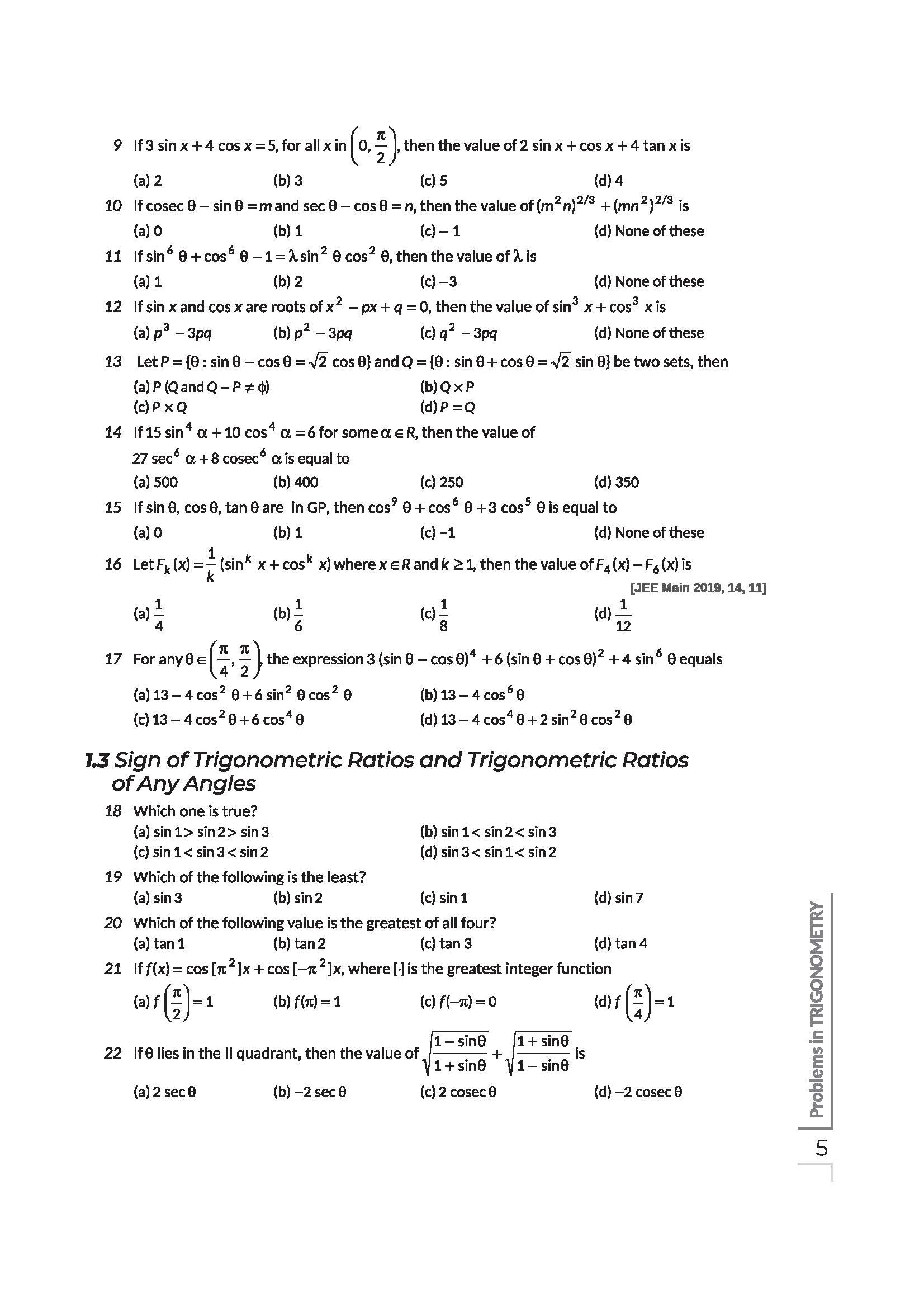 Navigator Series JEE Main & Advanced 2027 – Trigonometry | 1200+ Problems | Trigonometric Functions, Identities, Equations, Heights & Distances, Inverse Trigo | 3-Level Exercises with PYQs - Image 9