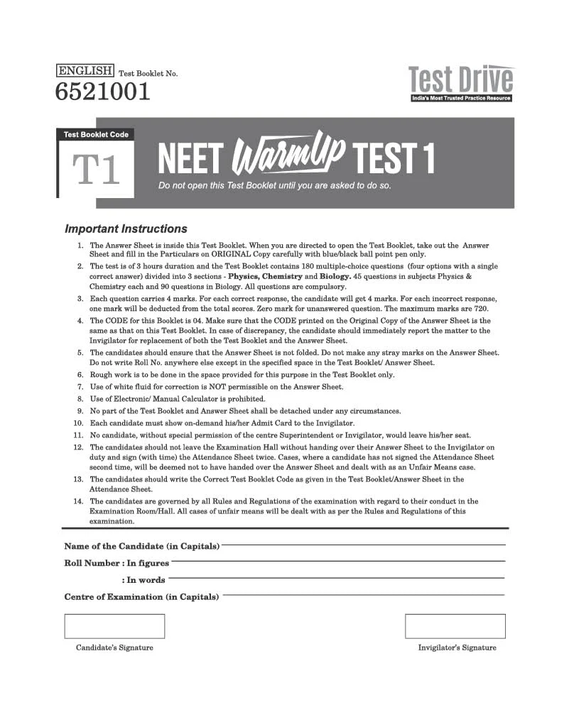 NEET (UG) 2026 Test Drive  20 Tests, 16 Booklets & 3600 Questions | Physics, Chemistry & Biology | AI-Adaptive Practice with Error Analysis, Smart OMR, Real-Time PYQs (Online) & Revision PDF | Based on Latest NTA Pattern - Image 3