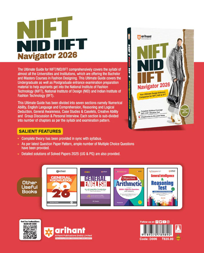 NIFT/ NID/ IIFT Exam 2026 (Navigator) | Chapterwise to-the-point Notes, Solved Papers 2025 (UG & PG) - Image 2