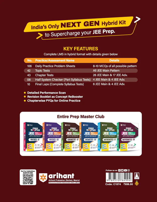 Prep Master JEE Main & Advanced | Chemistry Class XI | DPP & Testing Kit with 106 DPPs, 103 Tests & 21 Booklets | 24×7 Doubt Solver - Image 2