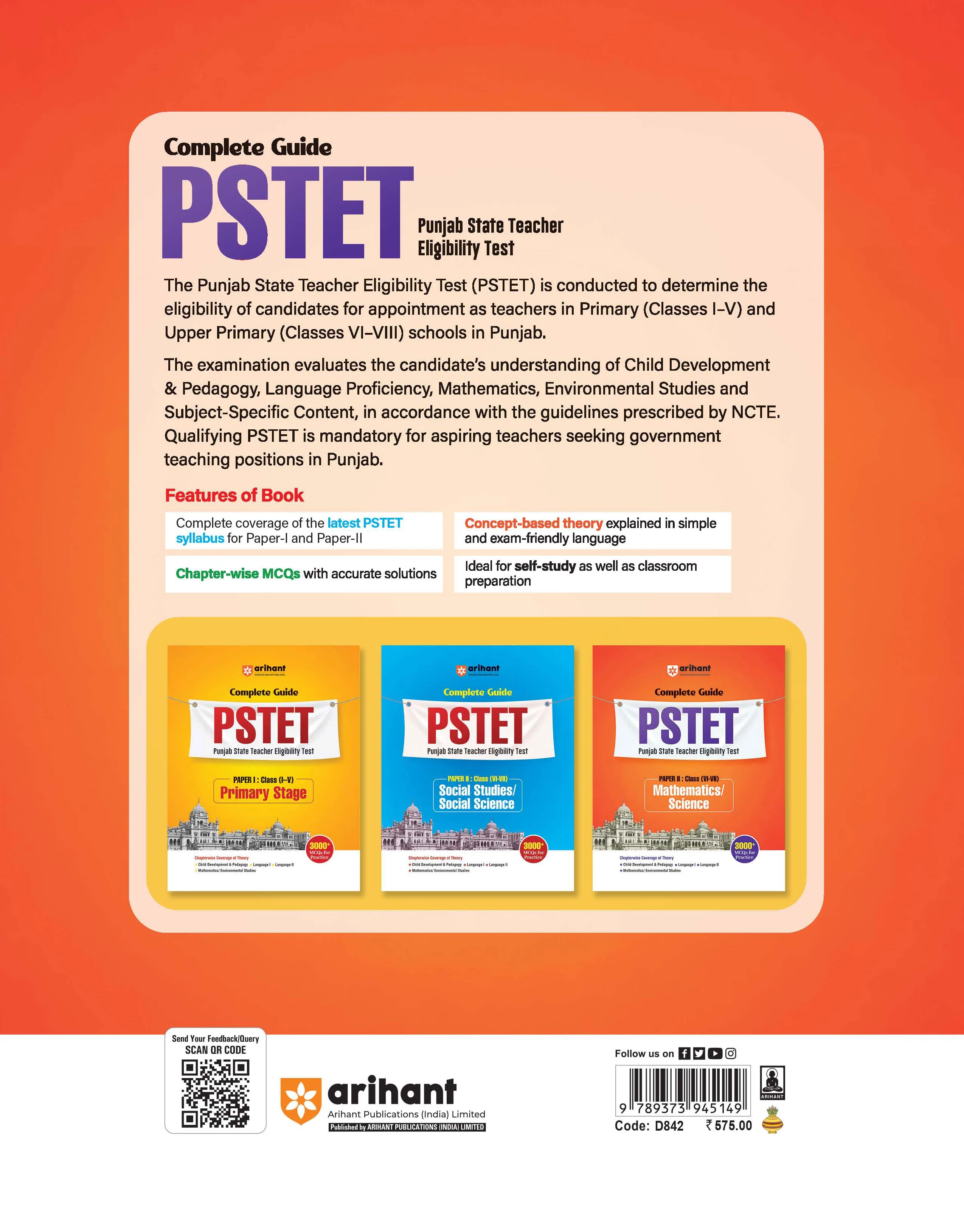 PSTET 2026 (Punjab State Teacher Eligibility Test) | Complete Study Guide Paper II Mathematics & Science Class 6–8 | 3000+ MCQs, Chapterwise Theory with Latest Solved Papers - Image 2