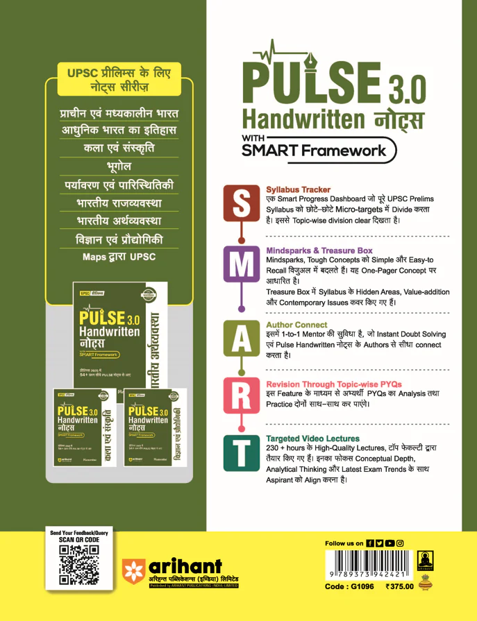 PULSE 3.0 Handwritten Notes: Indian Polity (Bhartiya Rajvyavastha) | Fully Revised Edition with SMART Framework | for UPSC Prelims, State PCS and Other Competitive Exam | Hindi Medium - Image 2