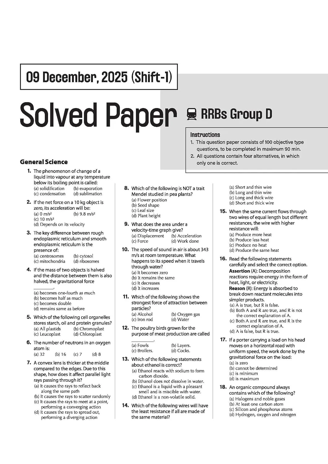 RRB Group-D Computer Based Test 2026 | 35 Solved Papers (2025, 2022, 2018) | 100% Detailed Solutions | Dhurandhar Series - Image 3