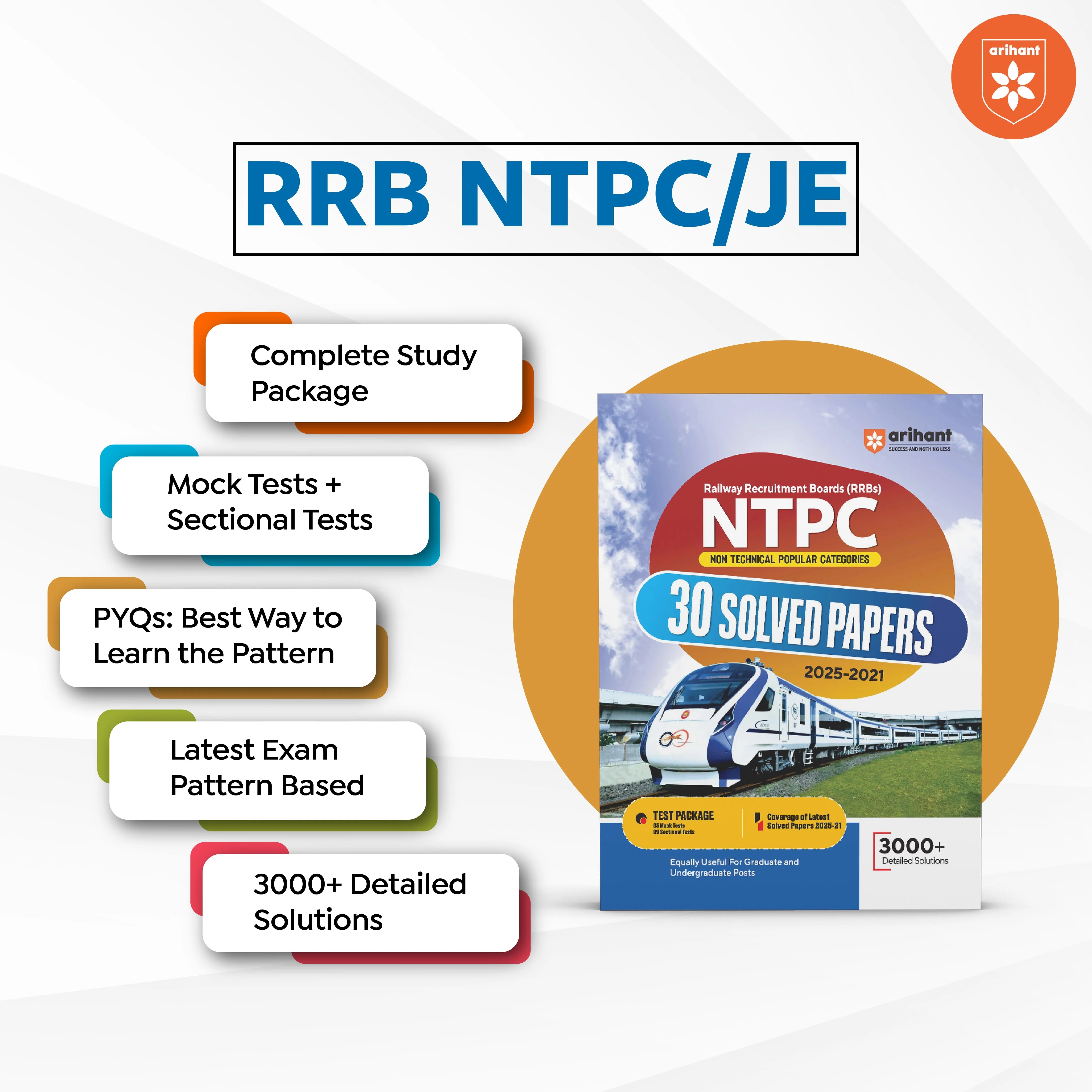 RRBs NTPC CBT (Stage I) 2025–26 | 30 Practice Sets & Solved Papers for Graduate & Undergraduate Posts | with 100% Detailed Explanations | Free Online Mock Tests - Image 2