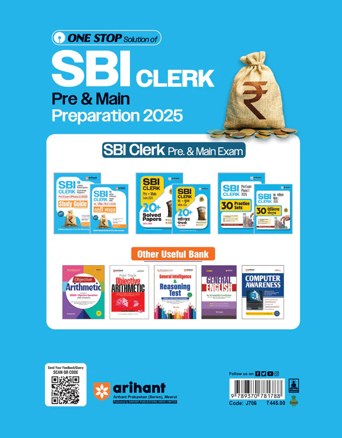 SBI Clerk (Junior Associates/Customer Support & Sales) Pre Exam (Phase I) 2025 | Study Guide | 2000+ Chapterwise MCQs & Sectionwise Syllabus Coverage | Includes Latest Solved Paper 2025 - Image 2