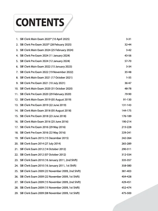 SBI Clerk Pre + Main Exam 2025 | 20+ Solved Papers (2009-2025) | Previous Years’ Authentic Question Papers with Detailed Solutions - Image 3