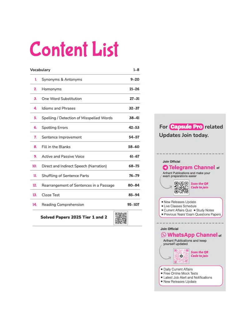 SSC CGL (Tier 1 & 2) English Language & Comprehension Capsule Pro Notes | Complete Syllabus, PYQ Integrated, Notes & Practice | Useful for All SSC Exams - Image 2