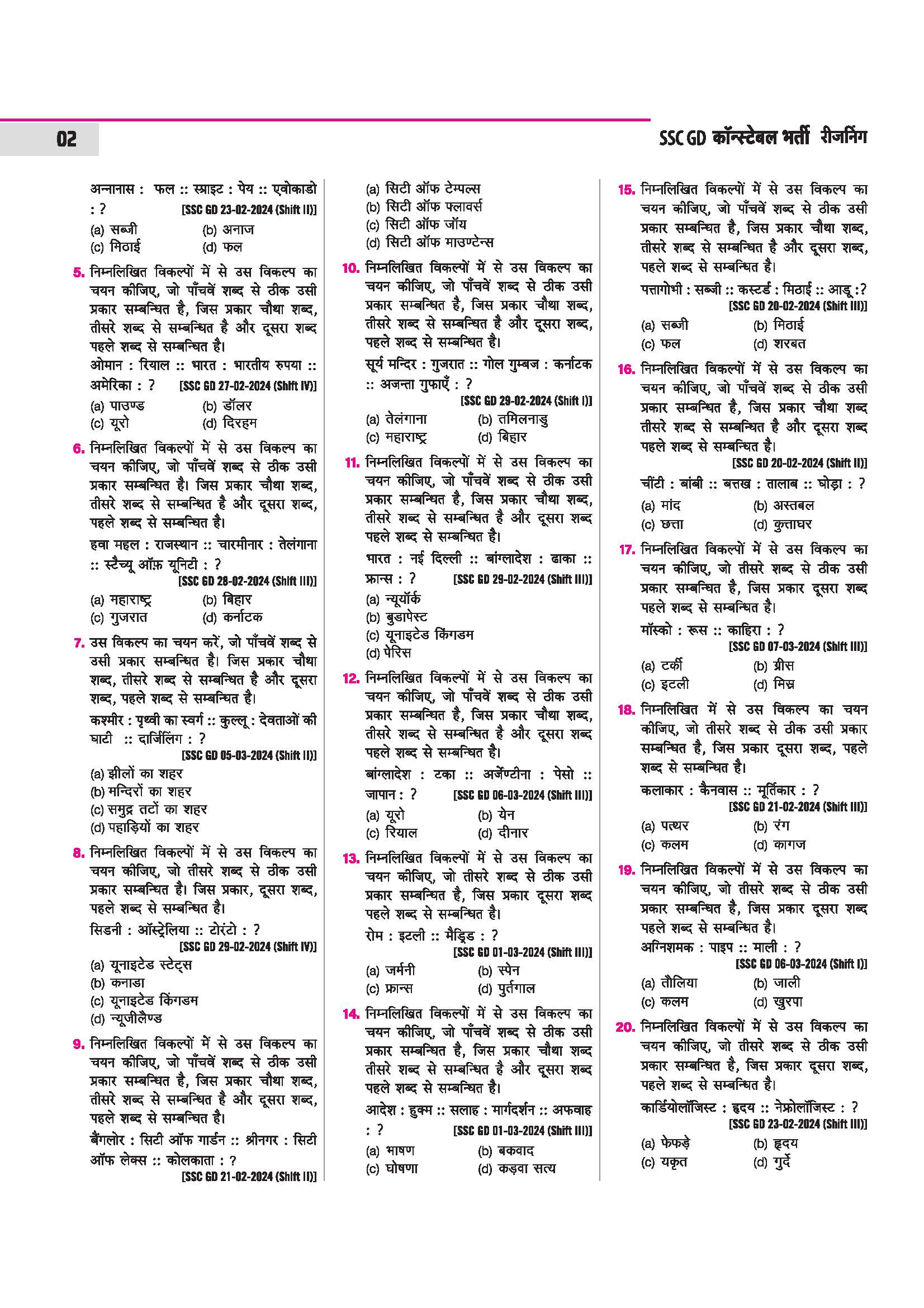 SSC GD Constable 2026 Reasoning | Chapterwise Solved Papers (2025–2019) | Type-wise MCQs, Quick Notes, 100% Detailed Explanations | For BSF, CISF, CRPF, SSB, ITBP, SSF - Image 5