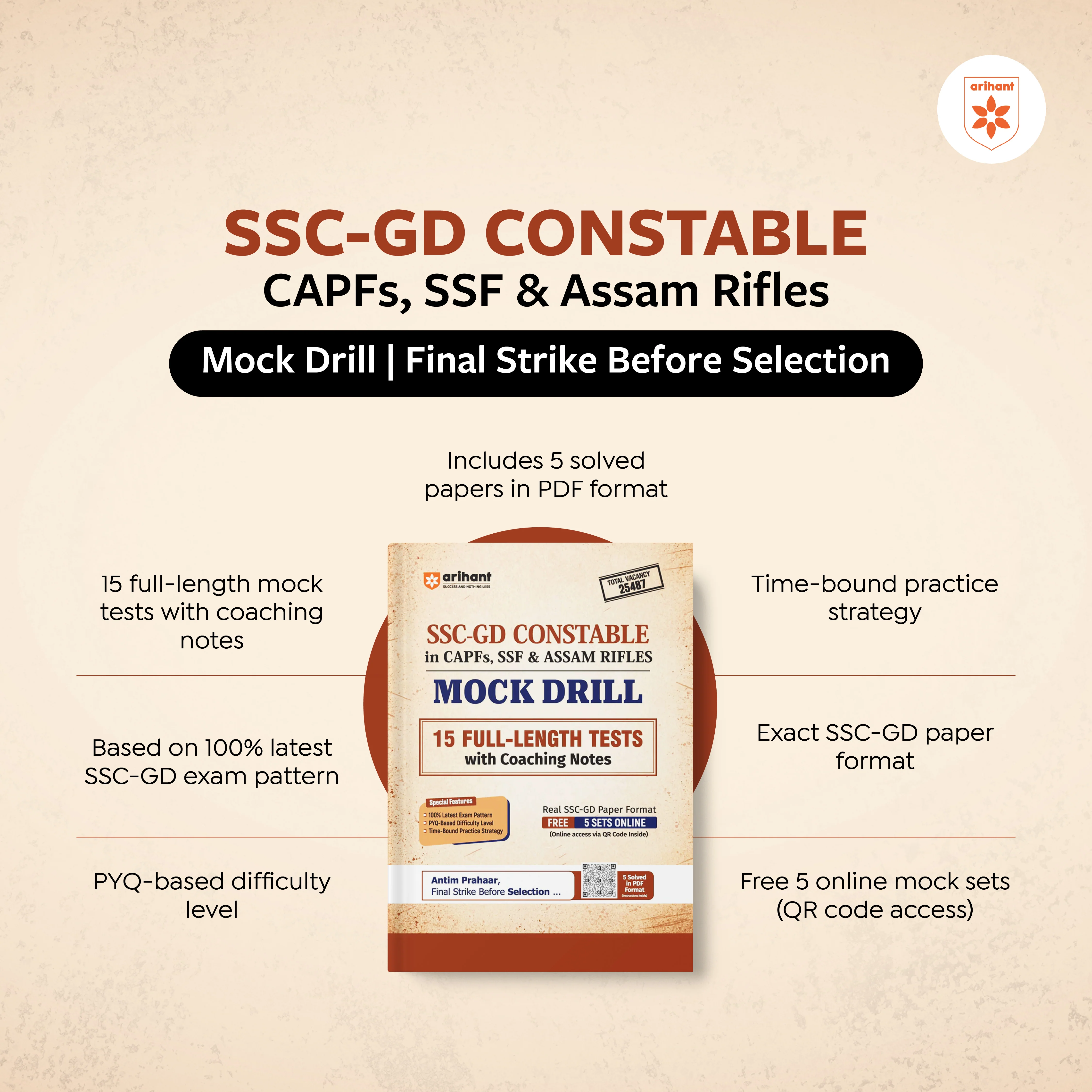 SSC GD Constable Exam 2026 Mock Drill | 15 Full-Length Tests with Coaching Notes | CAPFs, SSF & Assam Rifles | Based on Real SSC-GD Exam Pattern | Free 5 Online Mock Tests & PDF Solved Papers | English Medium - Image 2