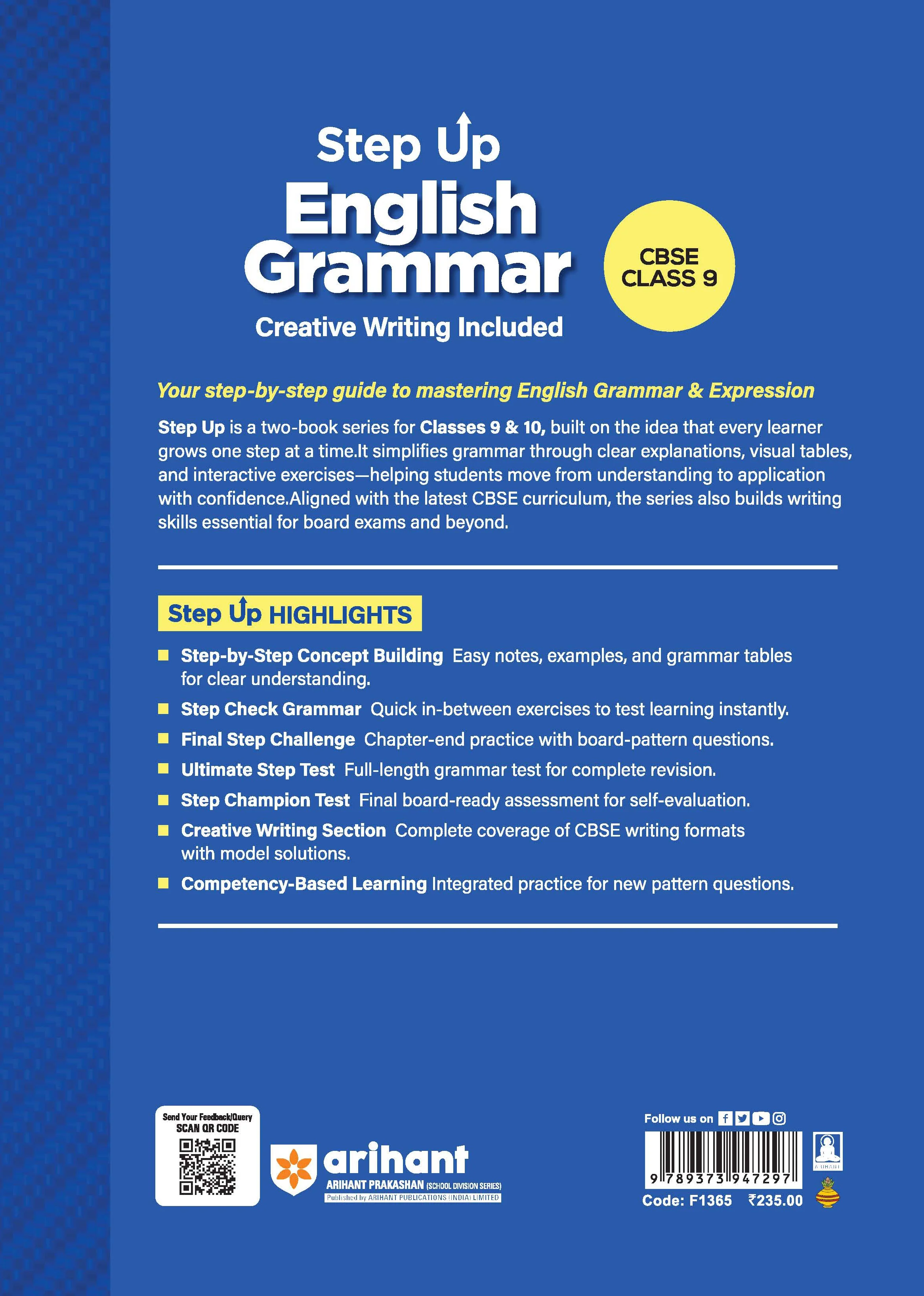 Step Up English Grammar for CBSE Class 9 | Based on NEP 2020 | Grammar & Creative Writing | Step Check for Practice, Exam Pattern, Previous Year Questions & Competency-Based Questions - Image 2
