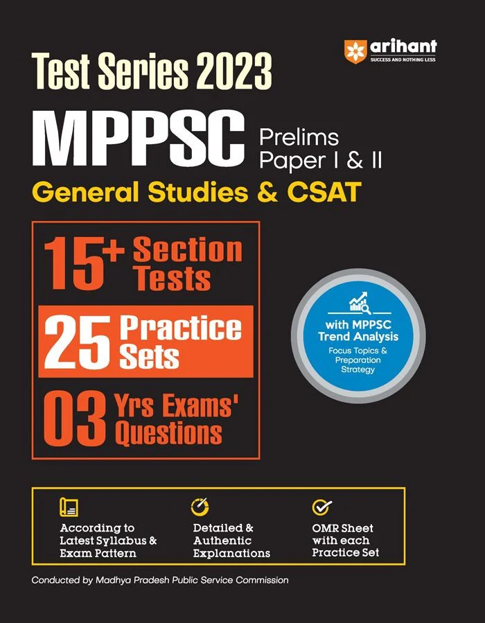 MPPSC Prelims General Studies & CSAT (Paper 1 & 2 | 15 Sectional Test, 25 Practice Sets & 3 Solved Papers | English Medium