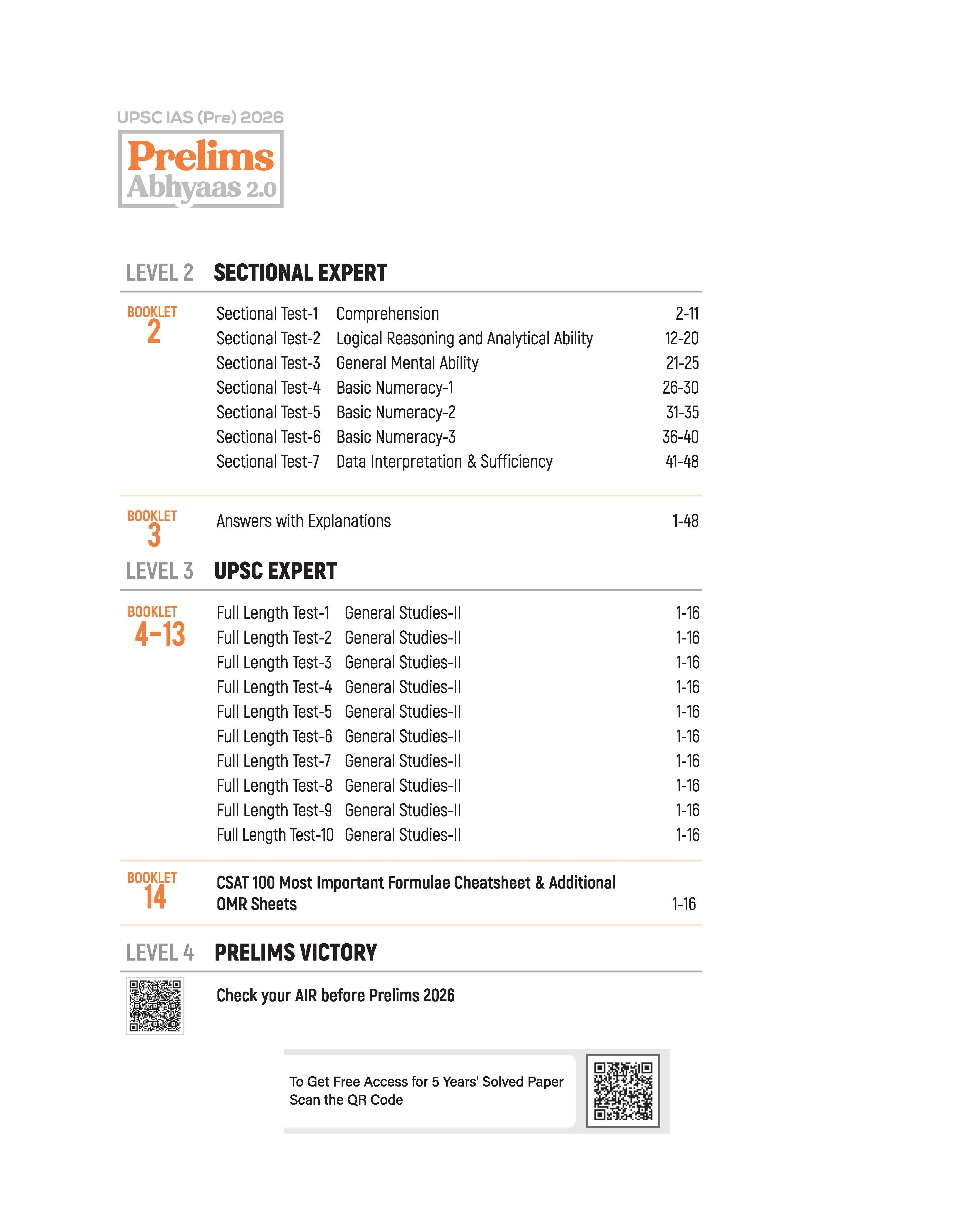UPSC IAS Prelims 2026 – General Studies CSAT Paper 2 | Prelims Abhyaas 2.0 | 30+ Tests (26 Topical Test + 7 Sectional + 10 Full-Length) | 100 CSAT Formulae Cheatsheet for Quick Revision - Image 4