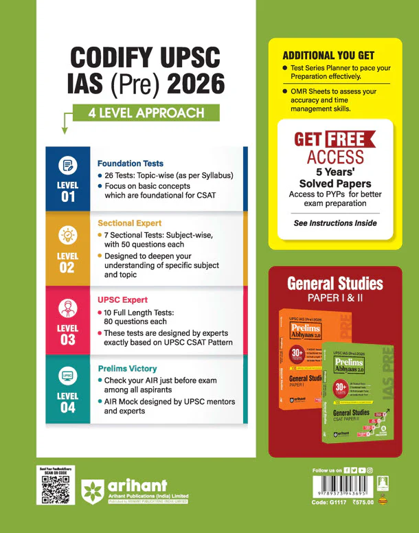 UPSC IAS Prelims 2026 – General Studies CSAT Paper 2 | Prelims Abhyaas 2.0 | 30+ Tests (26 Topical Test + 7 Sectional + 10 Full-Length) | 100 CSAT Formulae Cheatsheet for Quick Revision - Image 5