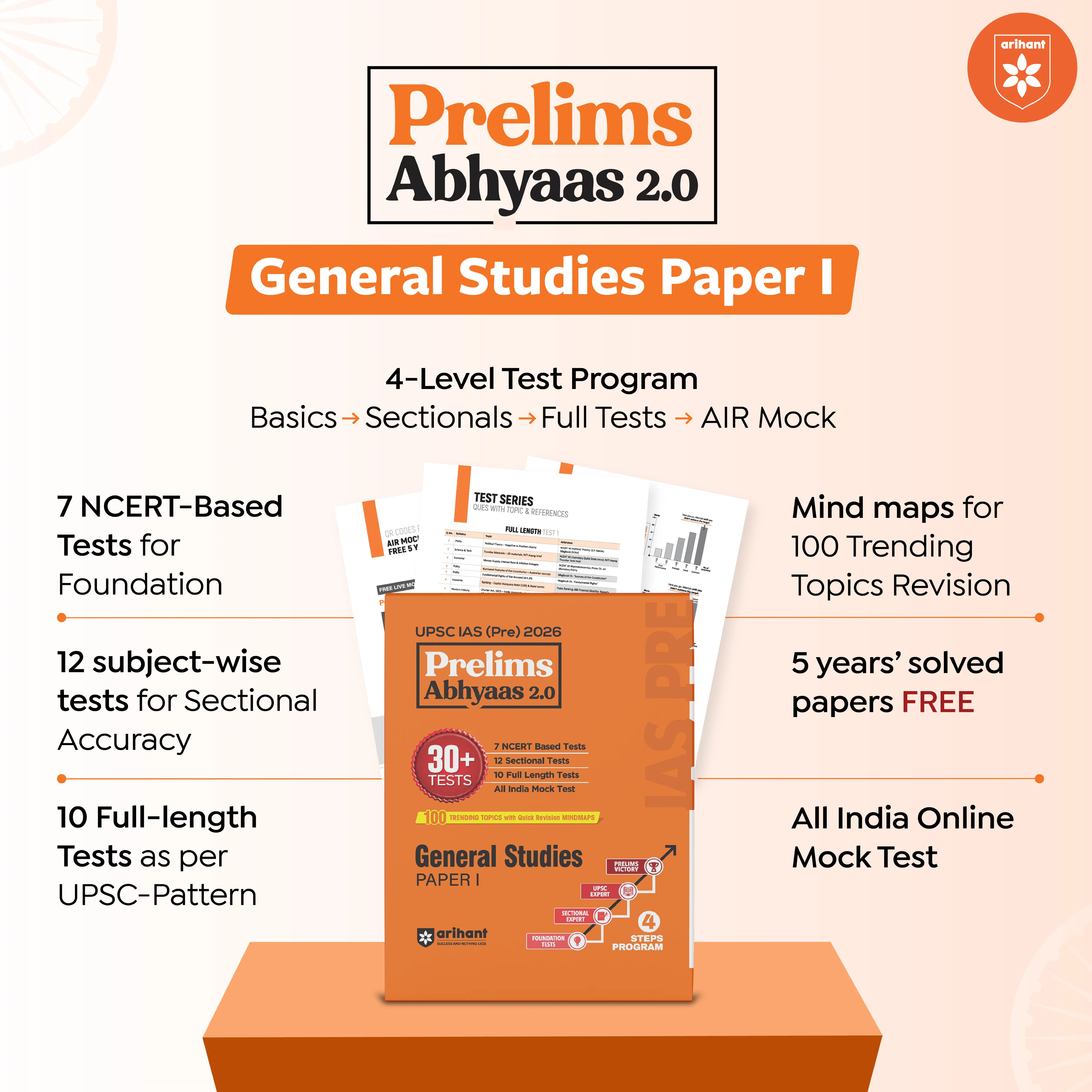 UPSC IAS Prelims 2026 – General Studies Paper 1 | Prelims Abhyaas 2.0 | 30+ Tests (7 NCERT Based + 12 Sectional + 10 Full-Length) | 100 Trending Topics with Mindmaps & Quick Revision Notes - Image 2