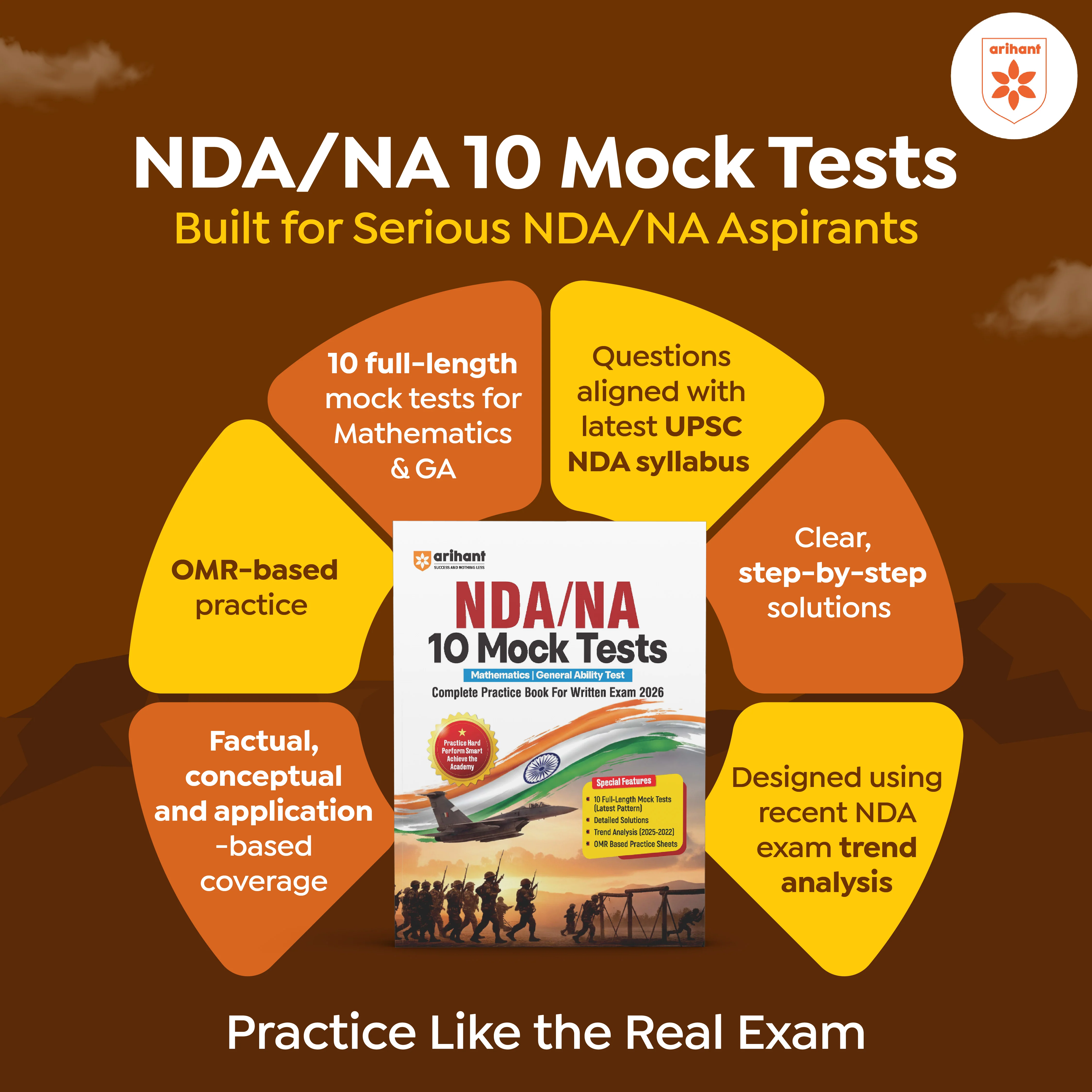 UPSC NDA/NA 2026 – 10 Mock Tests | Complete Practice Book for Mathematics, General Ability Test (GAT) | Latest Pattern, Detailed Solutions, Trend Analysis (2025–2022) & OMR Sheets - Image 2