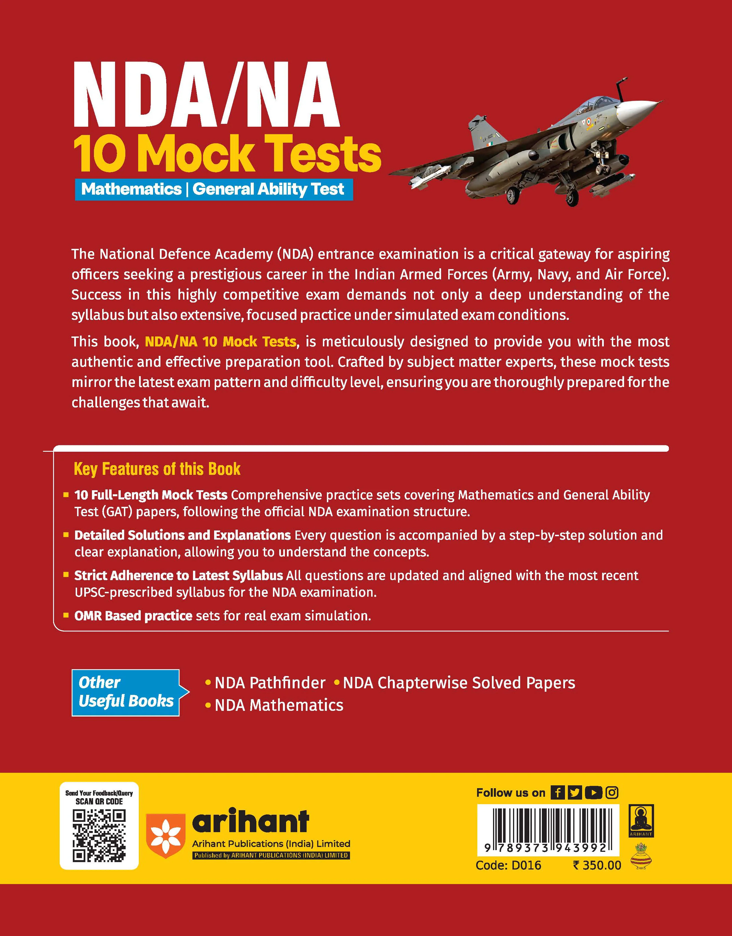 UPSC NDA/NA 2026 – 10 Mock Tests | Complete Practice Book for Mathematics, General Ability Test (GAT) | Latest Pattern, Detailed Solutions, Trend Analysis (2025–2022) & OMR Sheets - Image 4