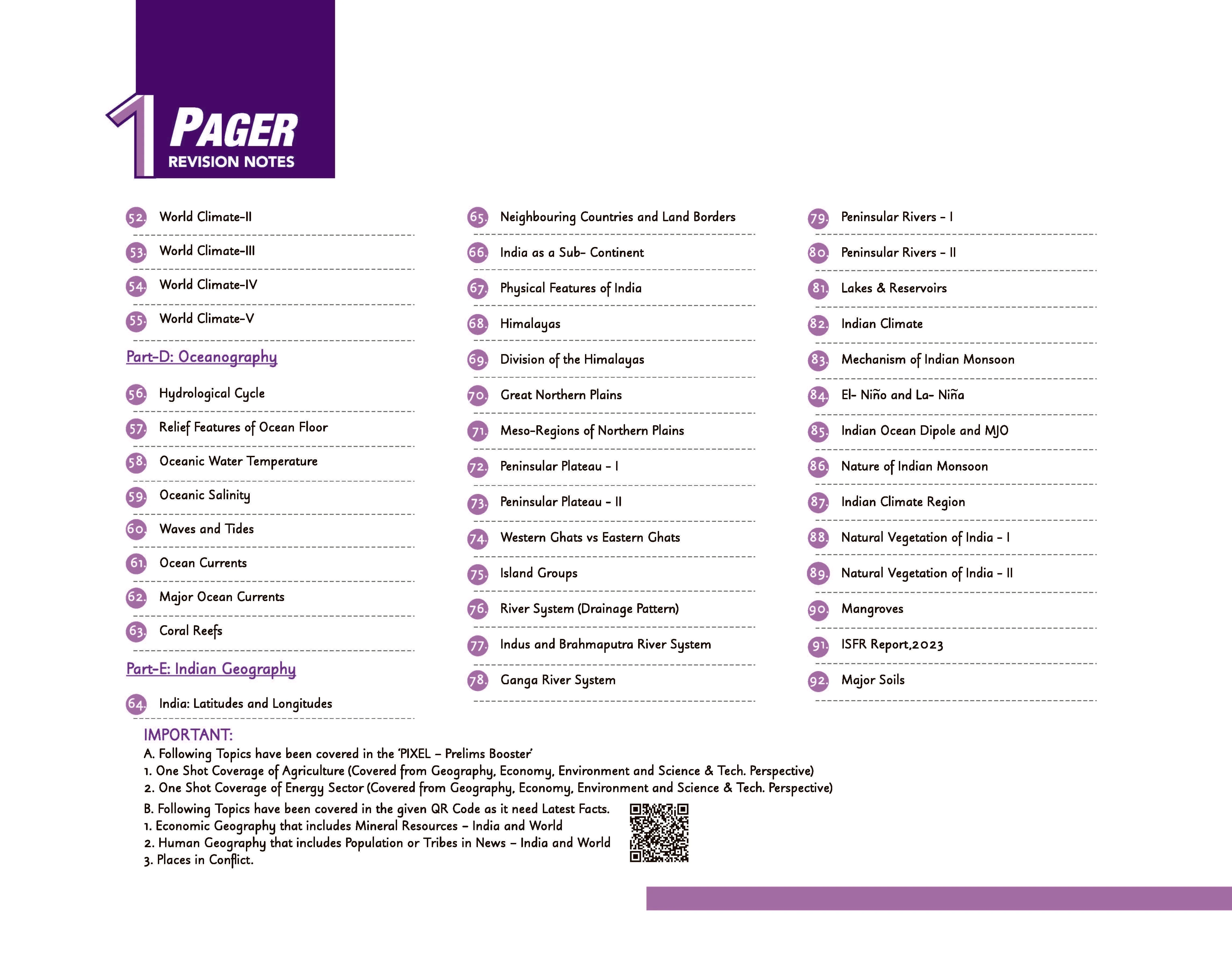UPSC Prelims Geography | Pixel 1-Pager Revision Notes | Fast Revision, Entire Prelims GS in 1-Page Format, Concept & Fact Infographics with PYQ-Based Preparation - Image 4